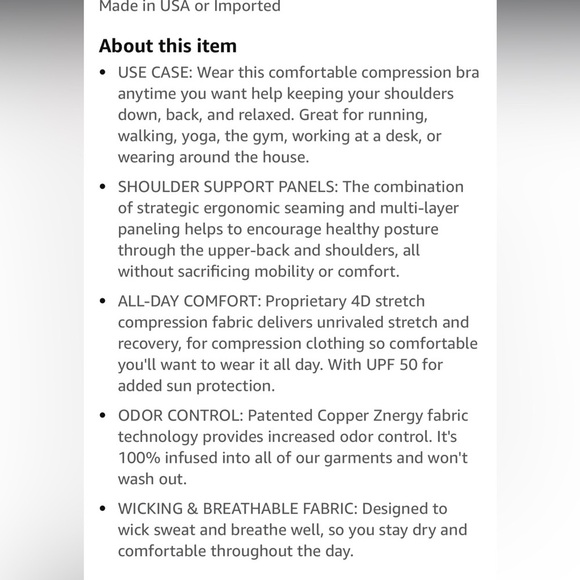 NWOT Tommie Copper Shoulder Support Bra Back Support Size Small - Picture 7 of 10